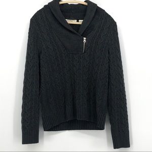 Pria Charcoal Gray Shawl Neck Sweater Sz M 🌻